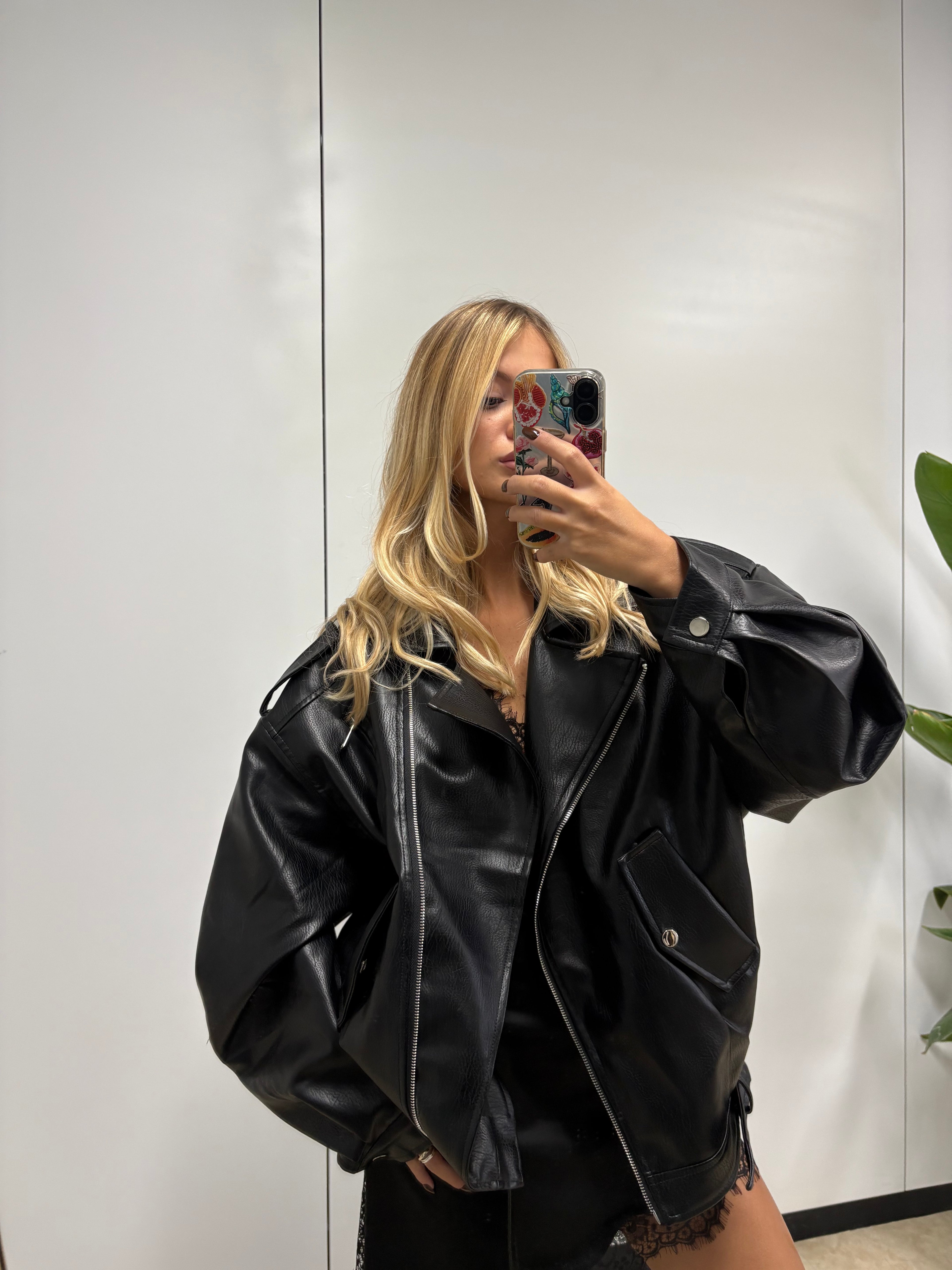 Giubbotto Ecopelle Oversize