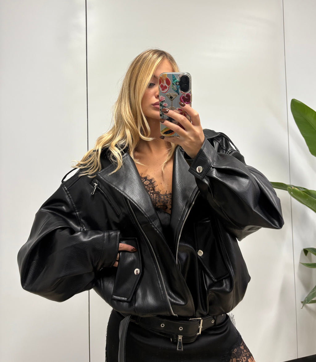 Giubbotto Ecopelle Oversize